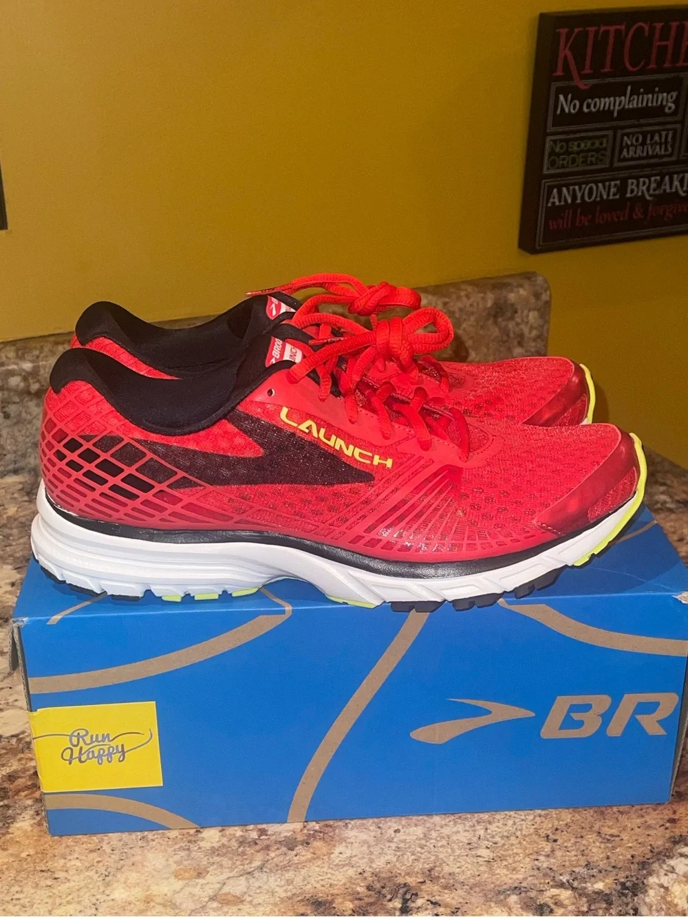 Brooks Launch 3 Running Shoes - Bright Red with Black Trim